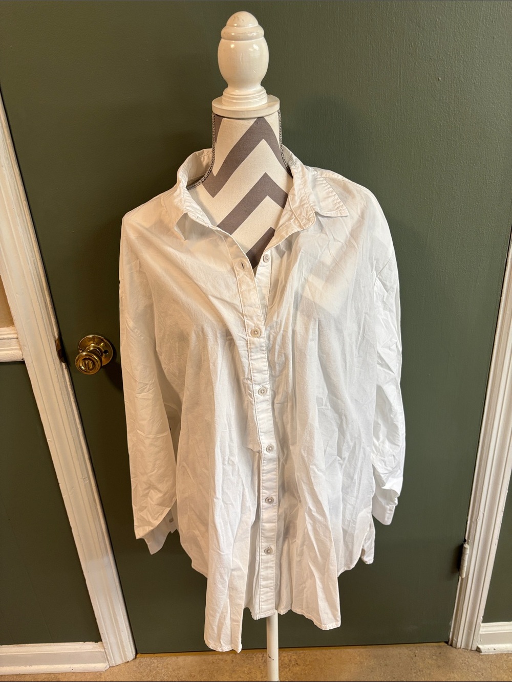 aerie White Button-Down Shirt